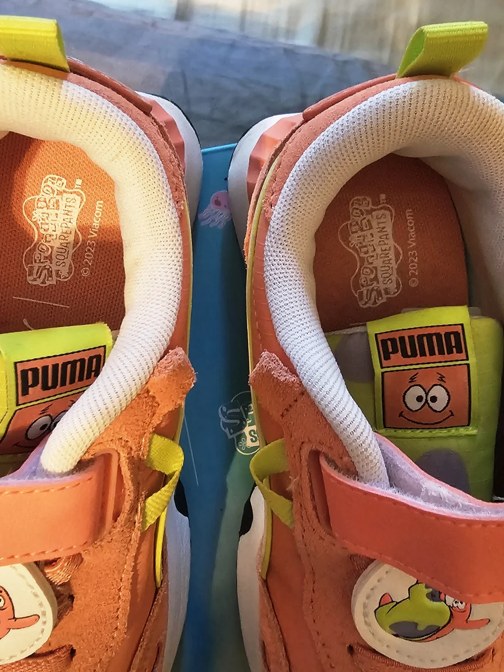 Puma Kids Coral Pink & White SpongeBob Rider Sneaker